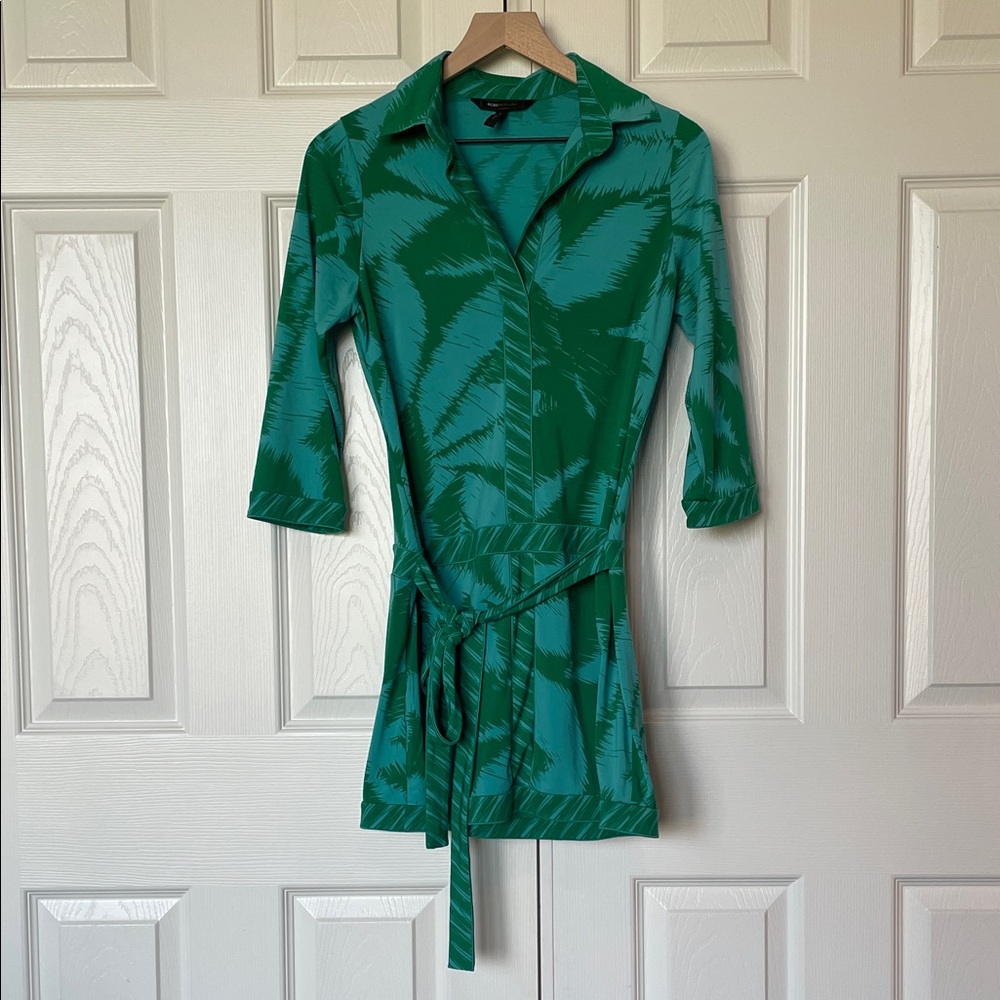 BCBGMaxAzria Teal and Blue Mini Dress